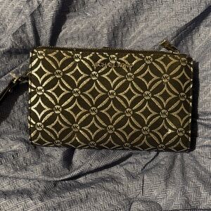Michael Kors Black and Gold Clutch